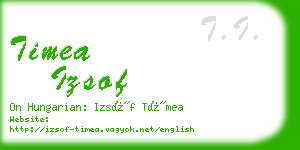 timea izsof business card